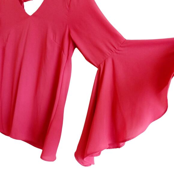 WHBM Bell Sleeve Keyhole Back Top - Picture 4 of 7